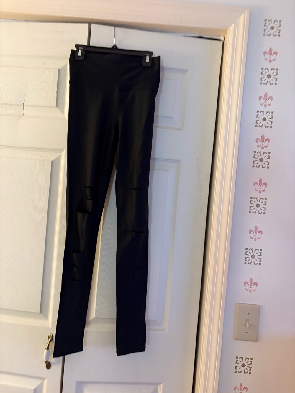 Electric Yoga Black Leggings with Knee Patch Accents